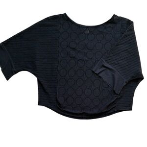 Anthropologie Akemi + Kin Women's Black Textured Cotton Top Size Large